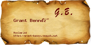 Grant Bennó névjegykártya